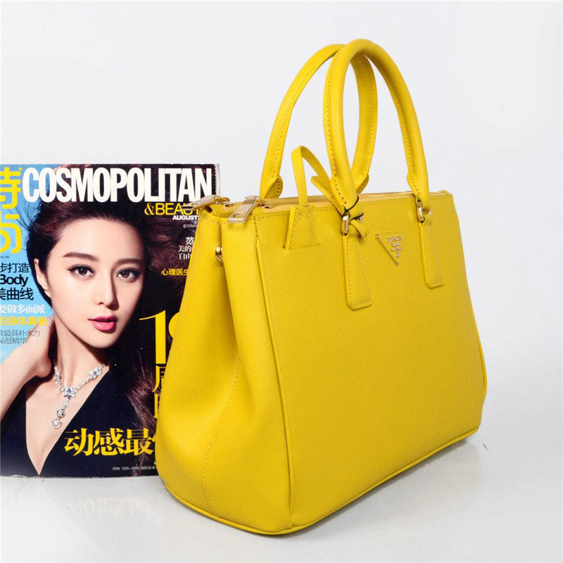 2014 Prada saffiano calfskin 33cm tote BN2274 yellow